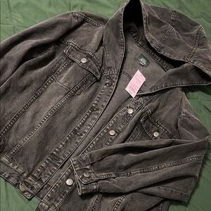 Wild Fable Charcoal Hooded Denim Jacket